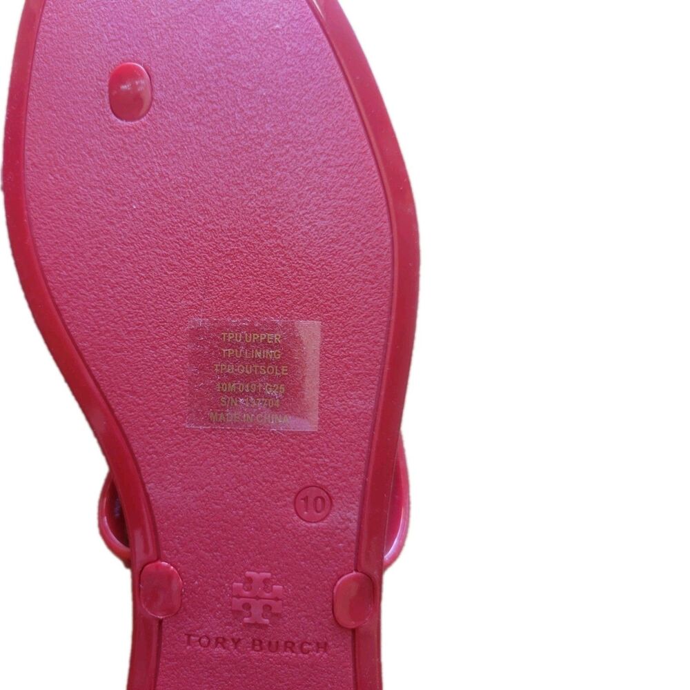 NWOB Tory Burch Roxanne Red Jelly Sandal Thong Beach Pool 4th Of July Size 10 - Picture 7 of 7